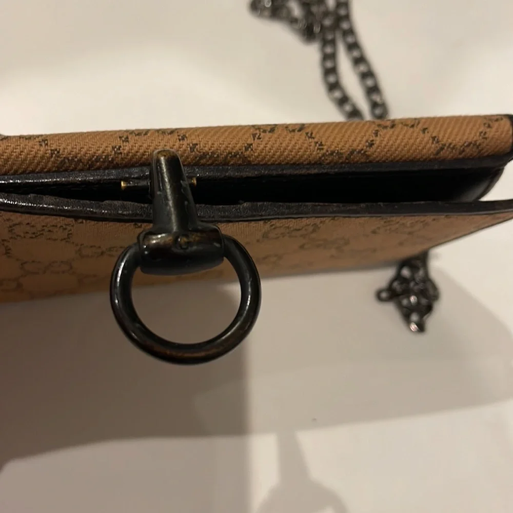 Gucci Authentic vintage Fabric/ Leather long Wallet with generic Chain - Picture 9 of 9